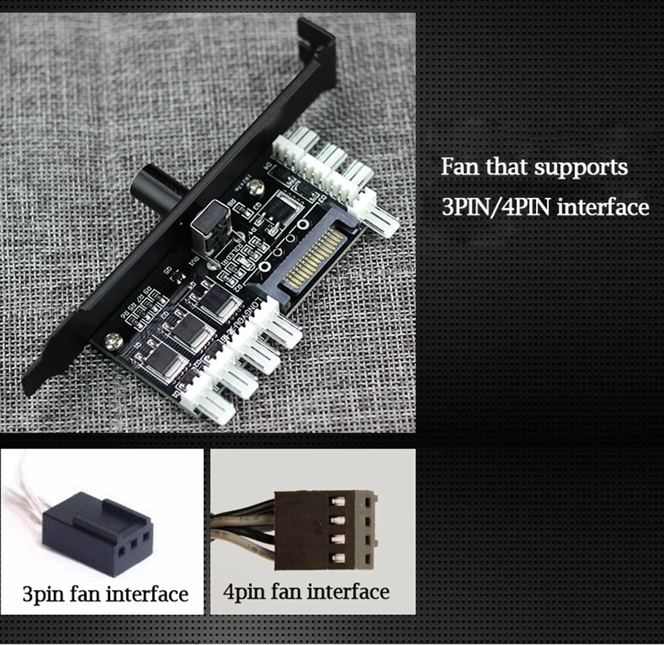 PC 8 каналов вентилятор концентратор охлаждения вентилятор контроллер скорости для корпуса процессора HDD VGA PWM вентилятор w/PCI кронштейн питания на 12 В 3pin/4pin кулер вентилятор