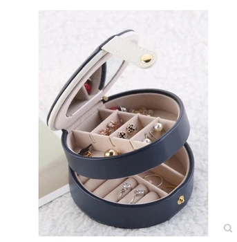 

New portable jewelry box Princess European Korean simple small mini earrings earrings hand jewelry storage box
