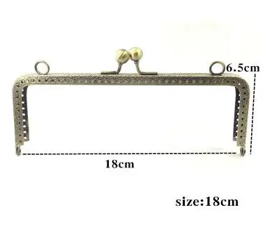 10 шт., 6,5, 7,5, 8,5, 10,5, 12,5, 15, 18, 20 см, металлическая пряжка для сумки, ручная работа, металлическая рамка для кошелька с замком поцелуя, свадебная рамка для клатча - Цвет: 180mm