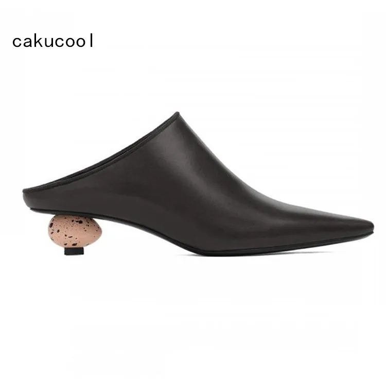 Cakucool/новые женские туфли-лодочки Туфли без задника на низком каблуке средней