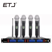 Бренд etj UR2000A Профессиональный UHF беспроводной микрофон 4 передатчик ручной сценический производительность Беспроводная микрофонная система