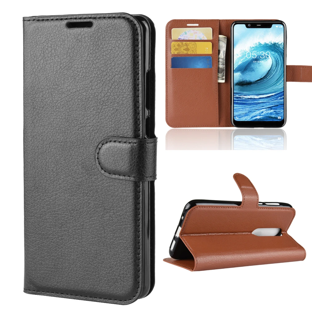 

Wallet Cover Card Holder Phone Cases for Nokia 5 5.1 Pu Leather Case Protective Shell for Nokia 5.1 Plus