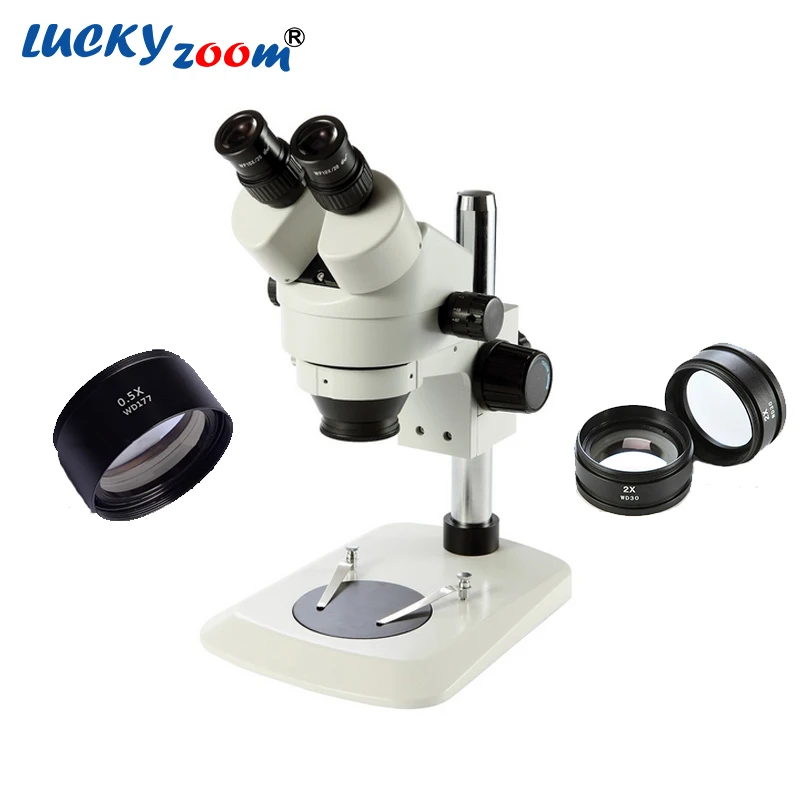 

Luckyzoom 3.5X-90X Sector Base Stereo Binocular Microscope SZM0.5X 2.0X Auxiliary Objective Lens PCB Microscopio Free Shipping