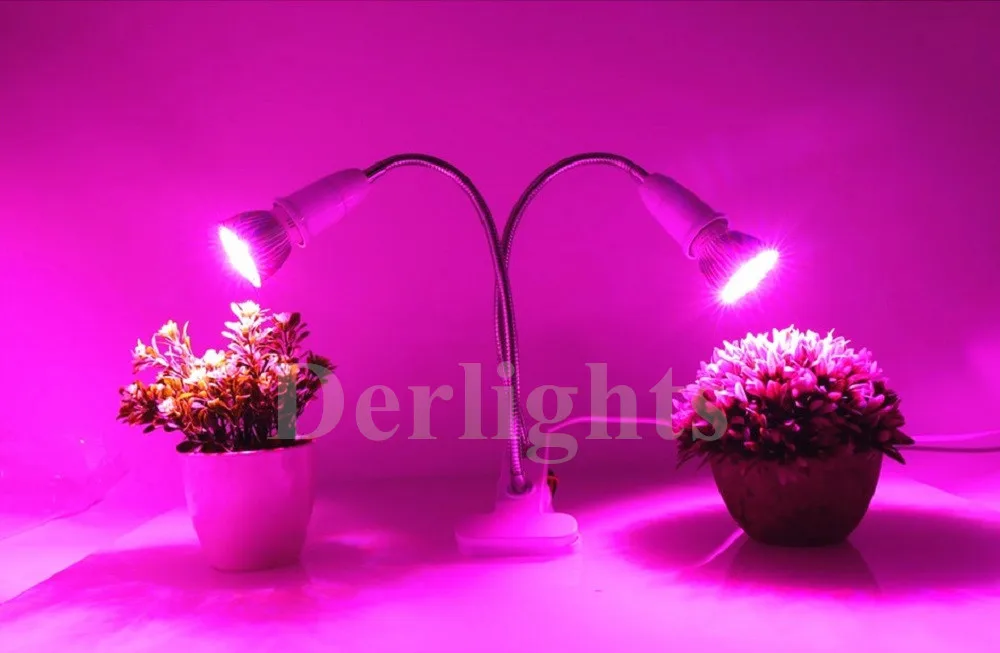 2 комплекта Dual Head 28 W светодиодный светать 360 гибкий завод держатель лампы клип для комнатные растения, цветы овощей парниковый эффект;