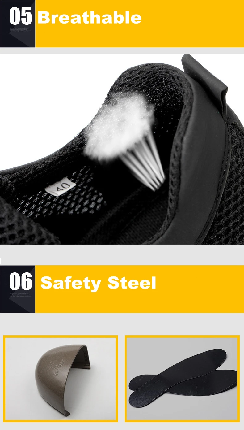 Легкая дышащая защитная обувь со стальным носком; сетчатая Рабочая обувь; мужские модные кроссовки с защитой от разбивания; размеры 36-45; MB222