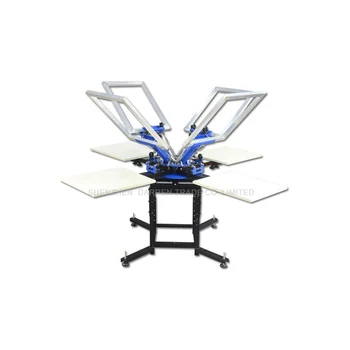 

1Set 4 Color 4 Station Screen Printing Machine Comeswith Base Good Quality T-shirt Printing Machine