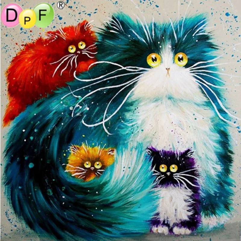 DPF Diy квадратная картина алмазная вышивка мозаика животные серия крестиком