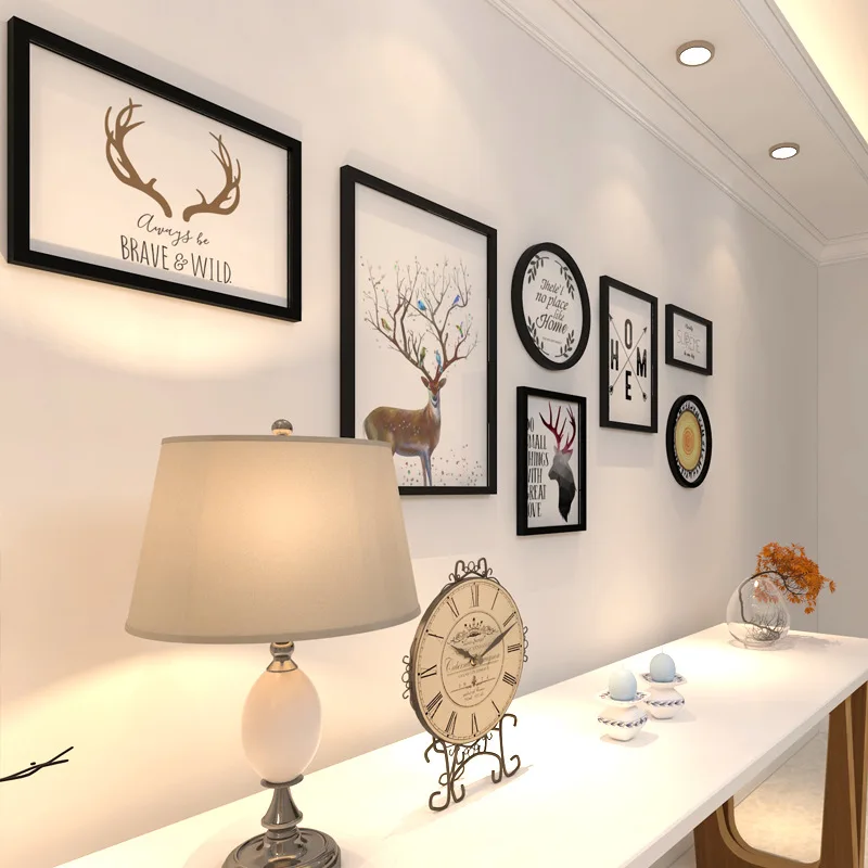 Набор круглых прямоугольных фоторамок свадебные настенные держатели для