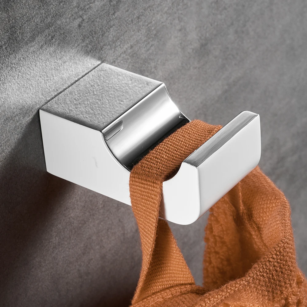 Towel Ring Robe Hook Toilet Brush Holder Towel Bar Bathroom Accessories Set Paper Holder  (5)