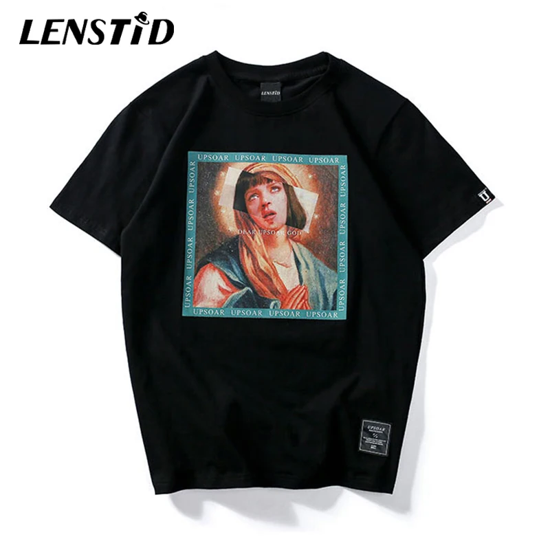 LENSTID Virgin Mary мужские футболки 2019 новые Забавные с короткими рукавами принтом
