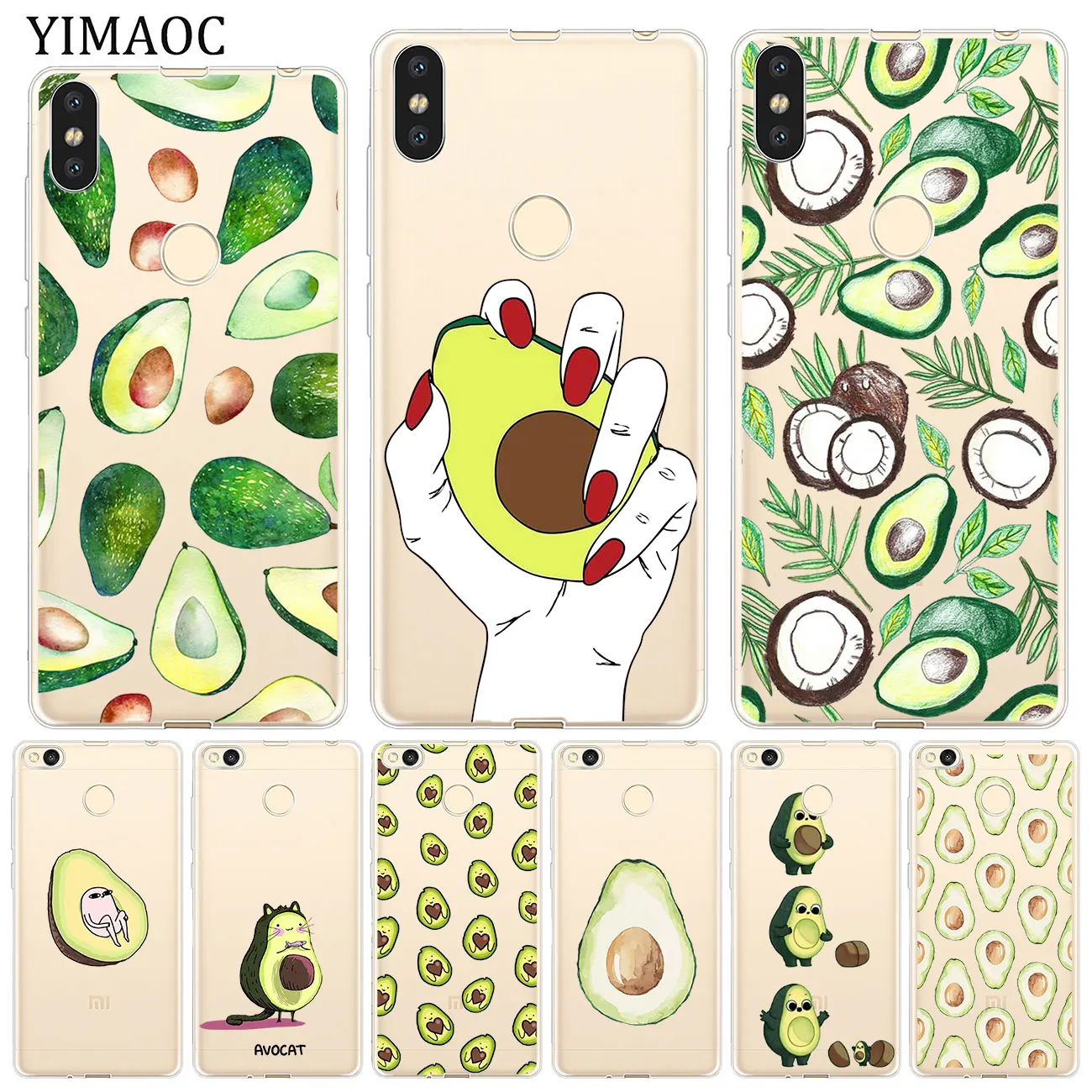 

YIMAOC lovely avocado fruit Soft Silicone Case for Xiaomi Mi 9 9T CC9 CC9E A3 Pro 8 SE A2 Lite A1 MiX 2S MAX 3 pocophone f1