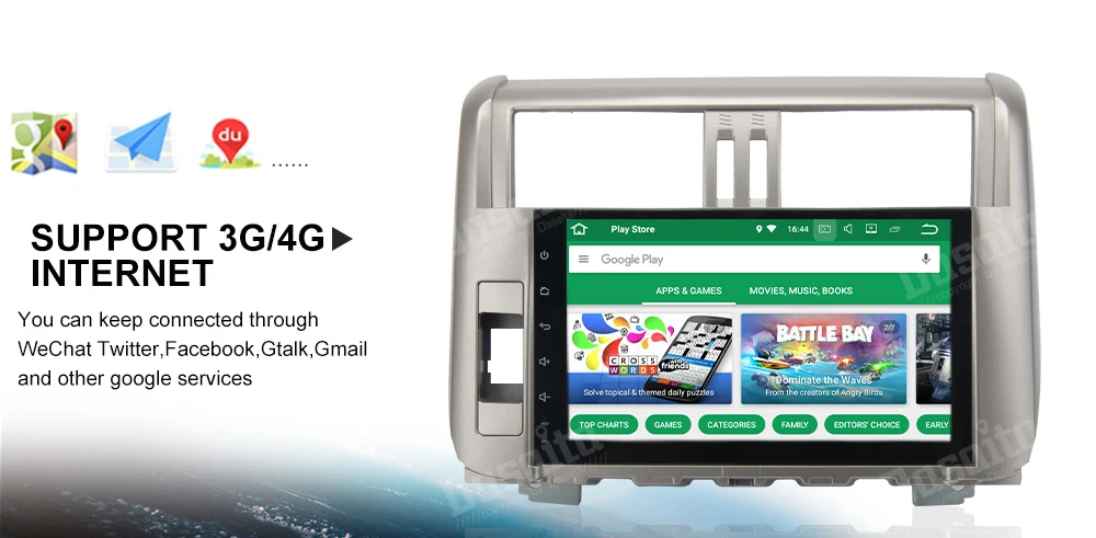 Best Dasaita 9" Android 8.1 Car GPS Player Navi for Toyota Prado 150 2010-2013 with 2G+16G Quad Core Auto Stereo Multimedia 19