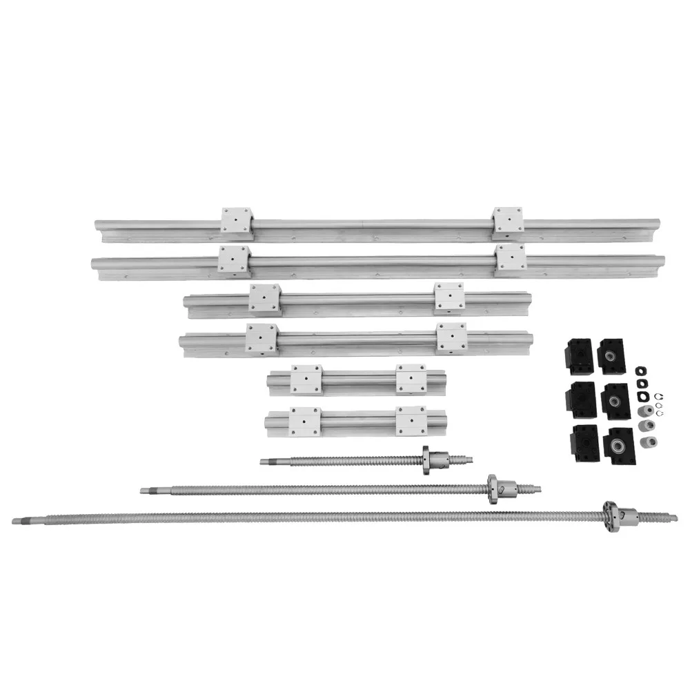 SBR20 линейная направляющая + 3 шариковых винта RM1605 350/650/1050 мм BK/BF 12 CNC Kit|Детали