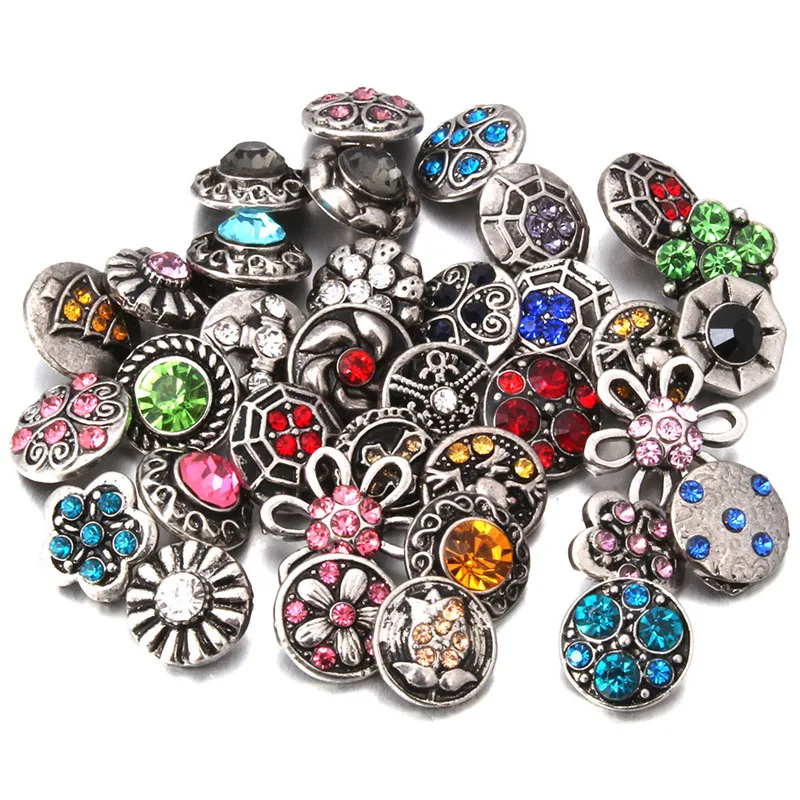 10pcs/lot New 12mm Snap Jewelry Interchangeable Accessory MIX Snap Fit