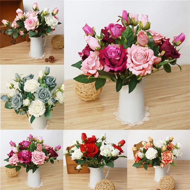 Flannel Rose Simulation Flower Home Decoration Flower European And Enchanting Dress Up Bedroom Style Flannel Rose Simulation Flower Home Decoration Flower European And Enchanting Dress Up Bedroom Style
