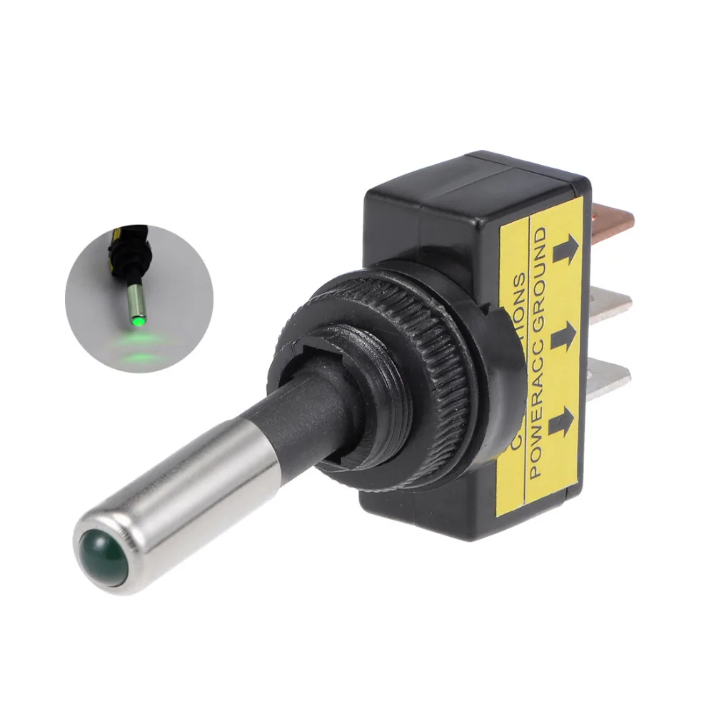 Buy Uxcell SPST Switches Latching Rocker Toggle Switch Green/Red LED Light 20A