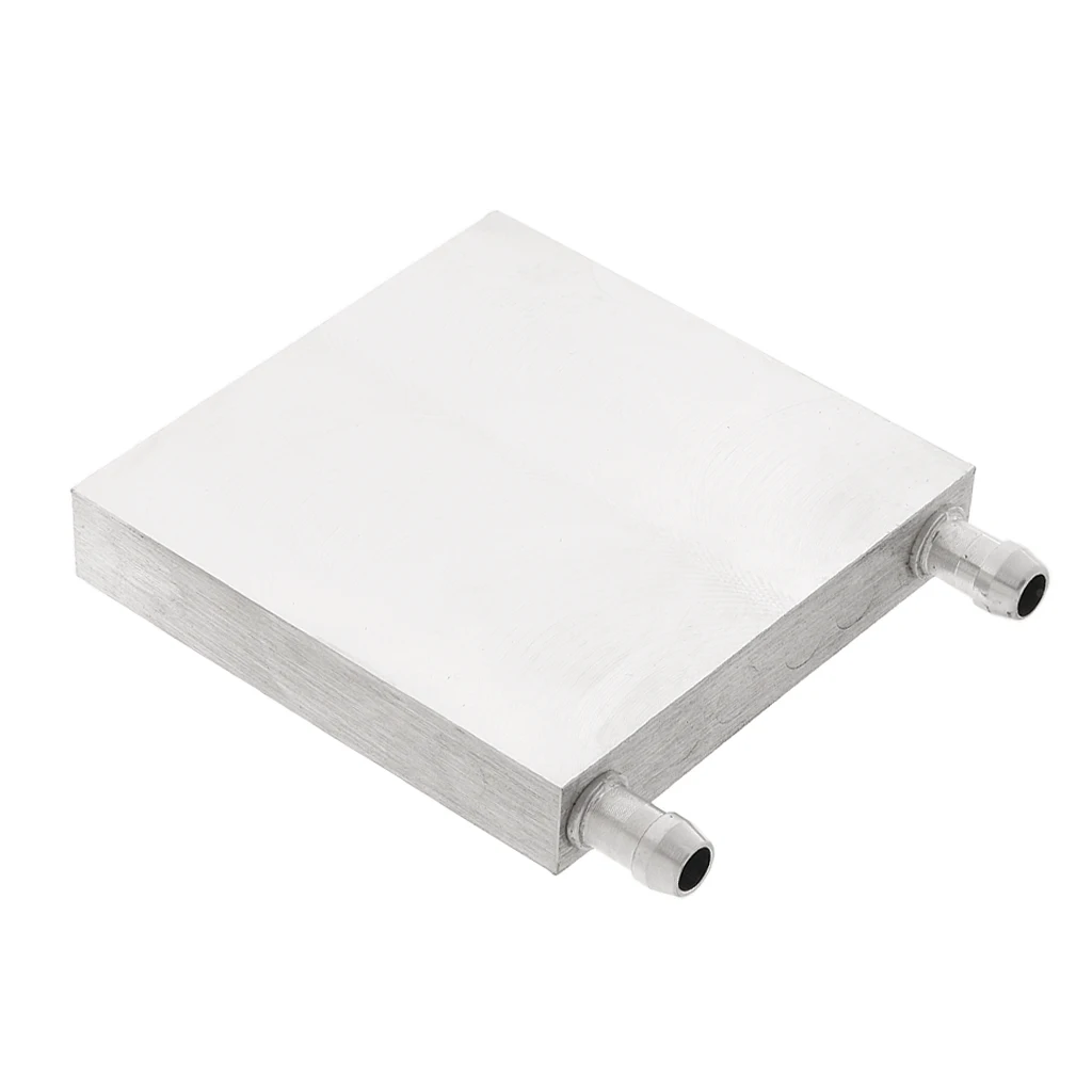 Aluminum 2Way Water Cooling Block for CPU Graphics Radiator Heatsink 80x80mm