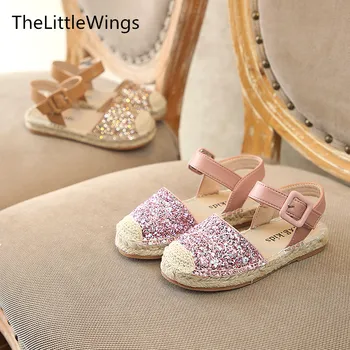 

2020 spring new Children's school Sandy beach shoes girls flat Sequins anti slip 4-16 years old Summer amorous feelings sandal