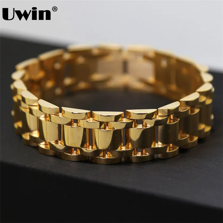 Высокое качество, низкая цена, браслет из нержавеющей стали, золотой цвет, звено хип-хоп, мужские,, Новое поступление, ремешок для часов, регулируемый