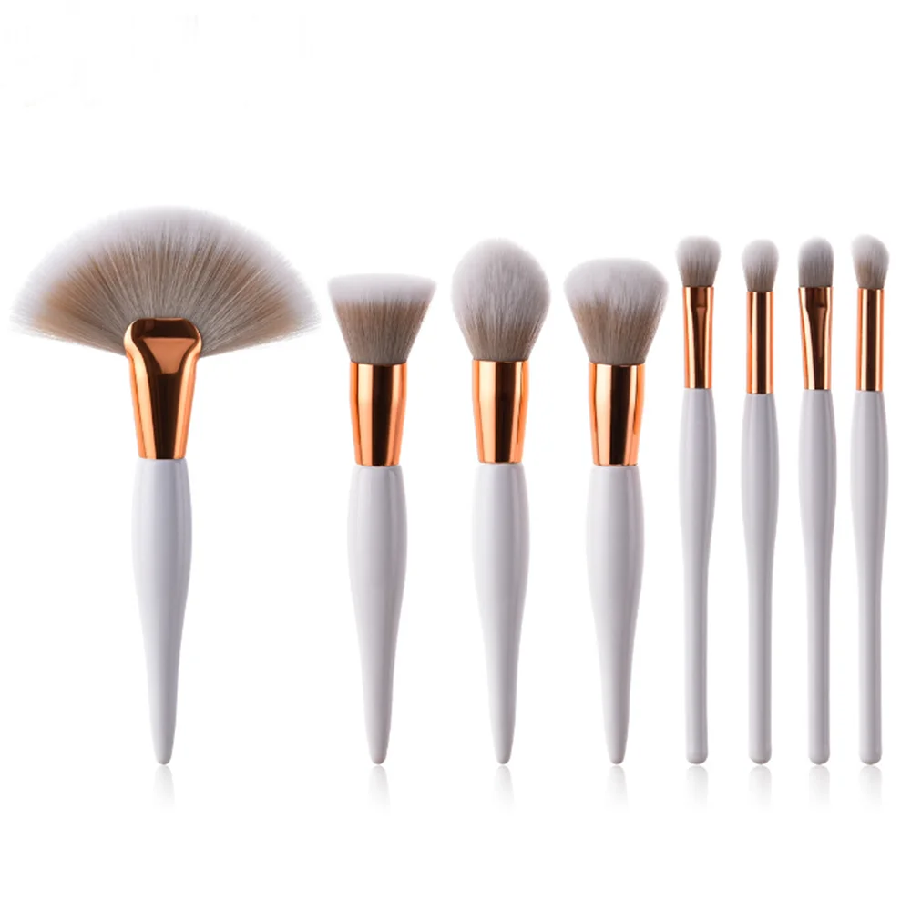 

8 pcs/4pcs Set Makeup Brush Kit Soft Synthetic Head Wood Handle Brushes Fan Flat Brush Set for Women Eyeshadow Facial Make up
