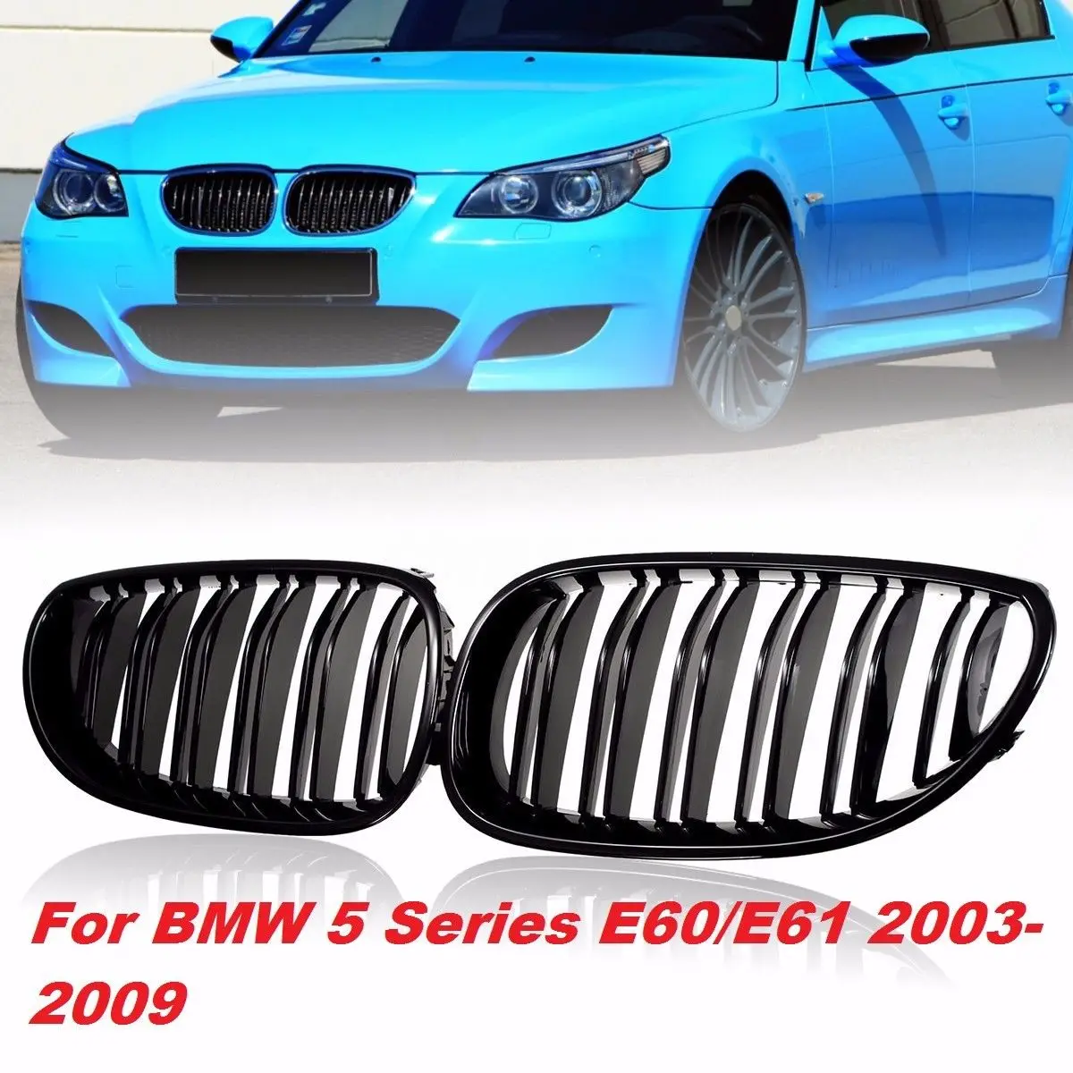 

Front Kidney Grill for BMW Double Line Grille For BMW 5Series E60/E61 2003-09 #E