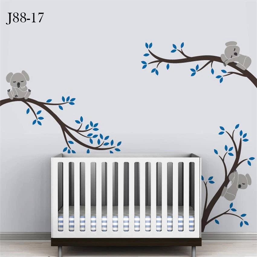 40 дизайн Современные коала ветви деревьев детские настенные наклейки 3D DIY виниловые наклейки на стены для детских комнат домашний декор J88