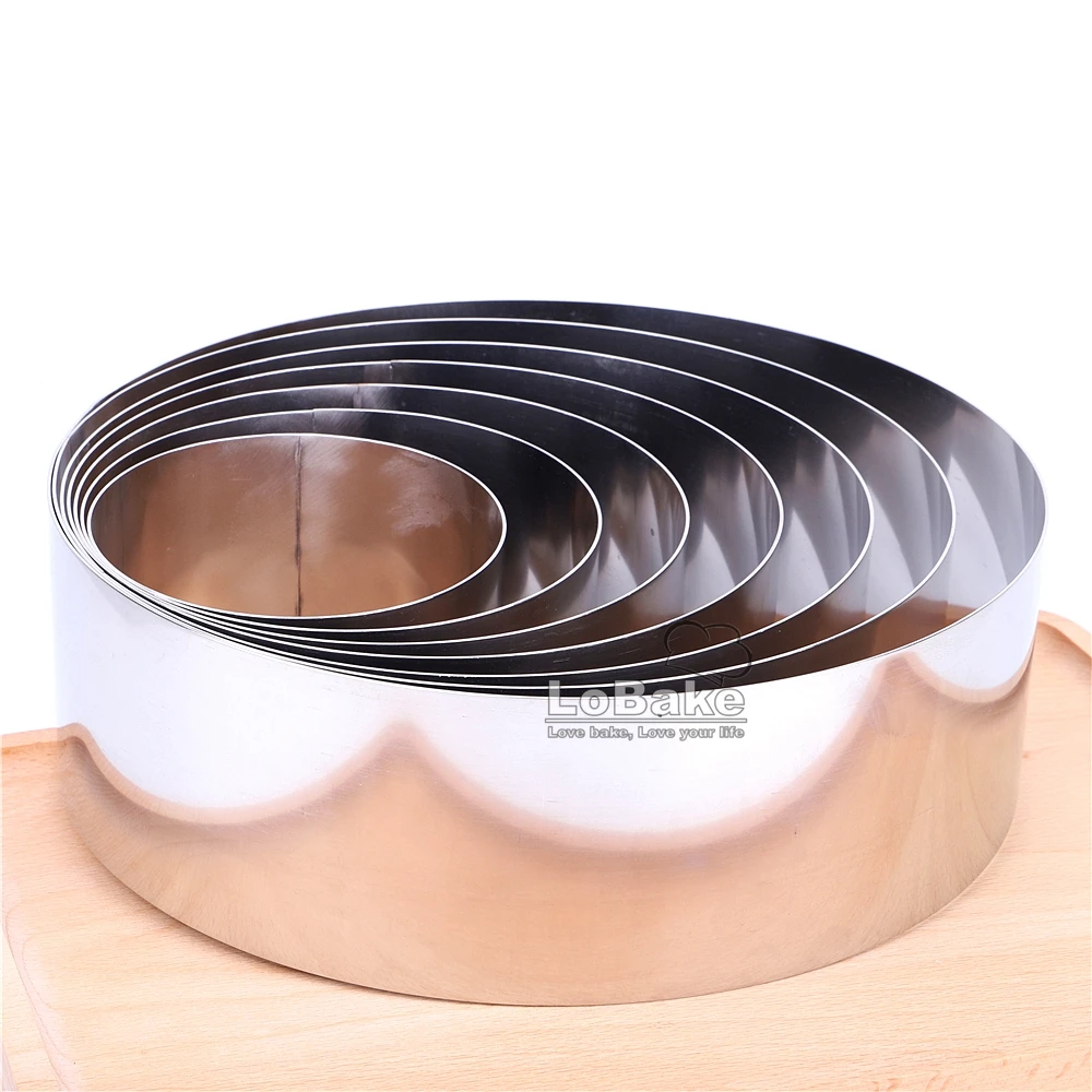 Liseng Lot de 8 anneaux à gâteau ronds en acier inoxydable pour muffin 10 cm