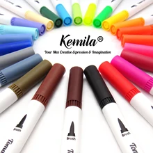 24 цвета художественные маркеры двойные советы окрашивающая щетка Fineliner цветные акварельные ручки маркер каллиграфия рисуйте наброски цвет ing Book