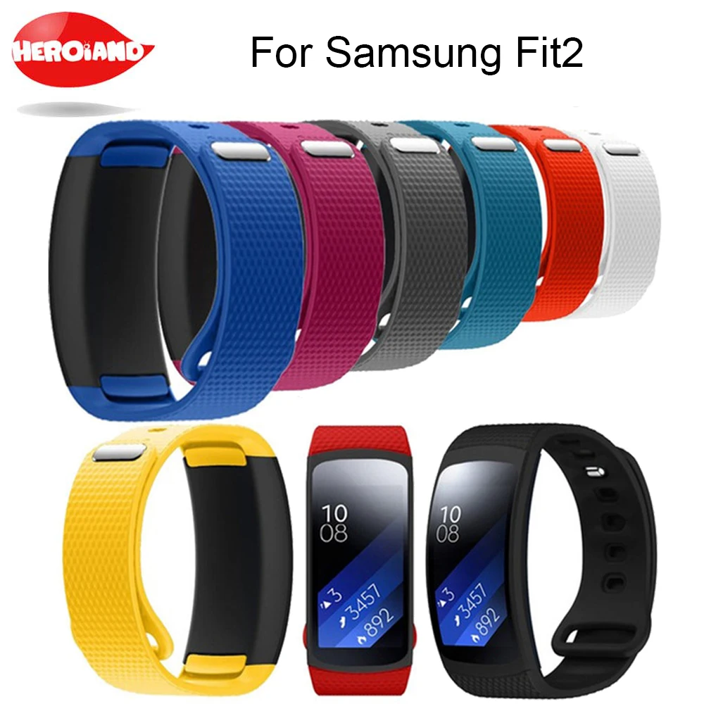 

2PCS Watch band Luxury sport Silicone Watch Replacement wrist Band bracelet Strap For Samsung Gear Fit 2 SM-R360 watch Wristband