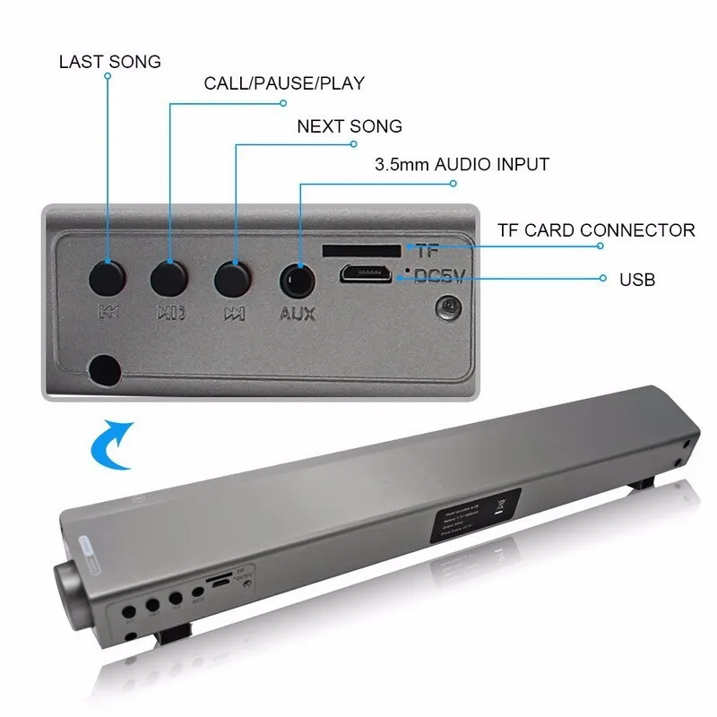 Беспроводной Bluetooth Динамик Саундбар LP-08 HiFi сабвуфер бумбокс стерео Портативный Hands-Free партии Динамик S для телефон ПК