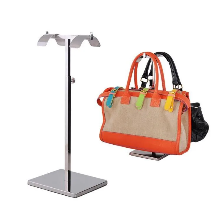 

High quality handbag display stand men/women T-type Backpack display rack stainess steel bags wig Purse silk scarf holder rack
