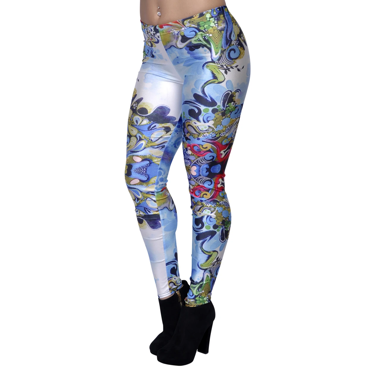 Women's Artistic Swirlies Leggings XXL