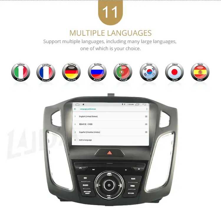 Perfect LJDA Android 9.1 Car DVD Player For FORD FOCUS 2012 2013 2014 2015 2016 GPS Navigation 1 Din Car Radio Multimedia WIFI Stereo SD 13