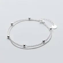 Стильная; 2 уровня браслеты из бисера для женщин стерлингового серебра 925 пробы браслет-цепочка изысканное украшение на свадьбу подарок оптом