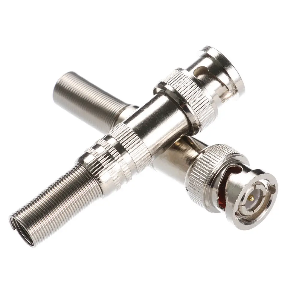 

Metal BNC Q9 Male Solderless Copper Core Connector Plug Adapter for CCTV Camera Copper Core Accessories Surveillance Kit System