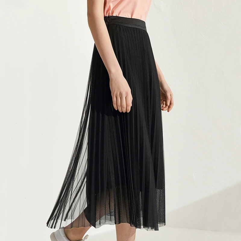 UPPIN 2018 Fashion Mesh Tulle Skirts Women Summer Elastic High Waist