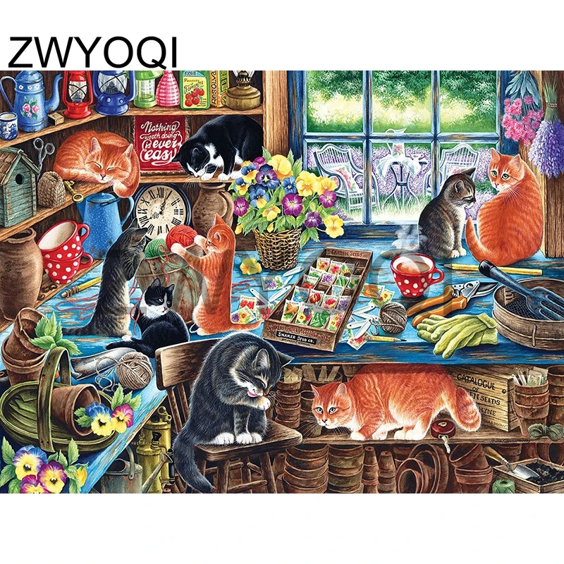 5D-DIY-Diamond-painting-Cross-stitch-Cat-s-Funny-Party-Full-Square-Diamond-embroidery-Diamond-mosaic