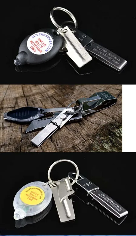 EDC Gear Stainless Tweezers Tick Gripper  Survival Pocket Kit Keychain Best YL 
