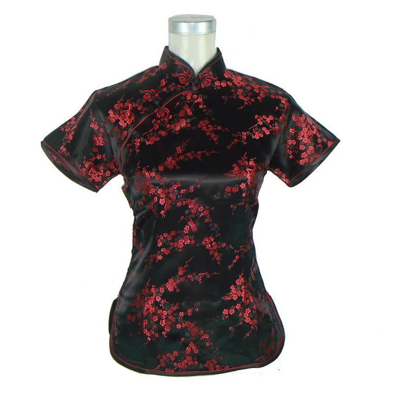 Venta caliente negro rojo chino de seda de las mujeres