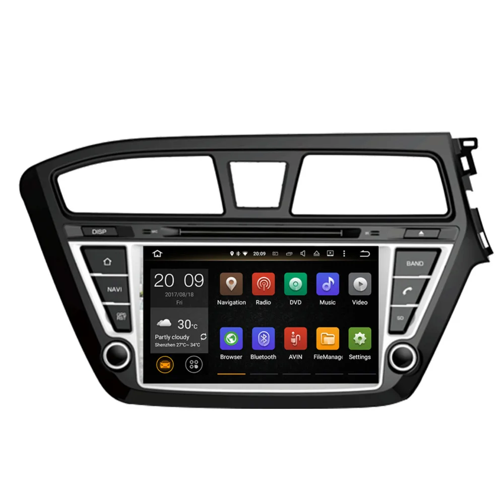 Top 7 Inch Android 8.0 Octa Core 4GB RAM Car GPS Navigation For Hyundai I20 2014- Right Hand Driving CD DVD Multimedia Player 4