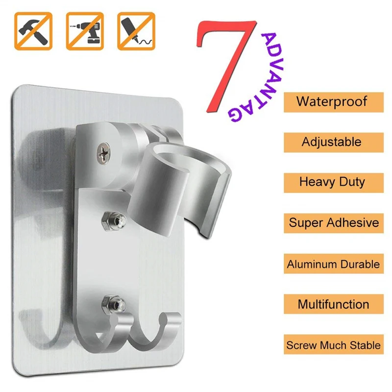 

Glue Shower Spray Head Stand Bracket Holder Faucet Wall Mount Adjustable Bathroom Shower Accessories