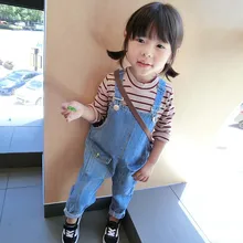 Популярные Детский джинсовый комбинезон детский костюм Повседневное детская Джинсы для женщин для 2-6yrs Обувь для мальчиков мода одежда мальчиков Мотобрюки стиль