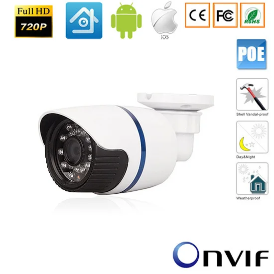 

720P/960P/1080P Waterproof Outdoor IR Cut Night Vision Security CCTV IP 48V POE Bullet Camera Power Over Ethernet-xmeye