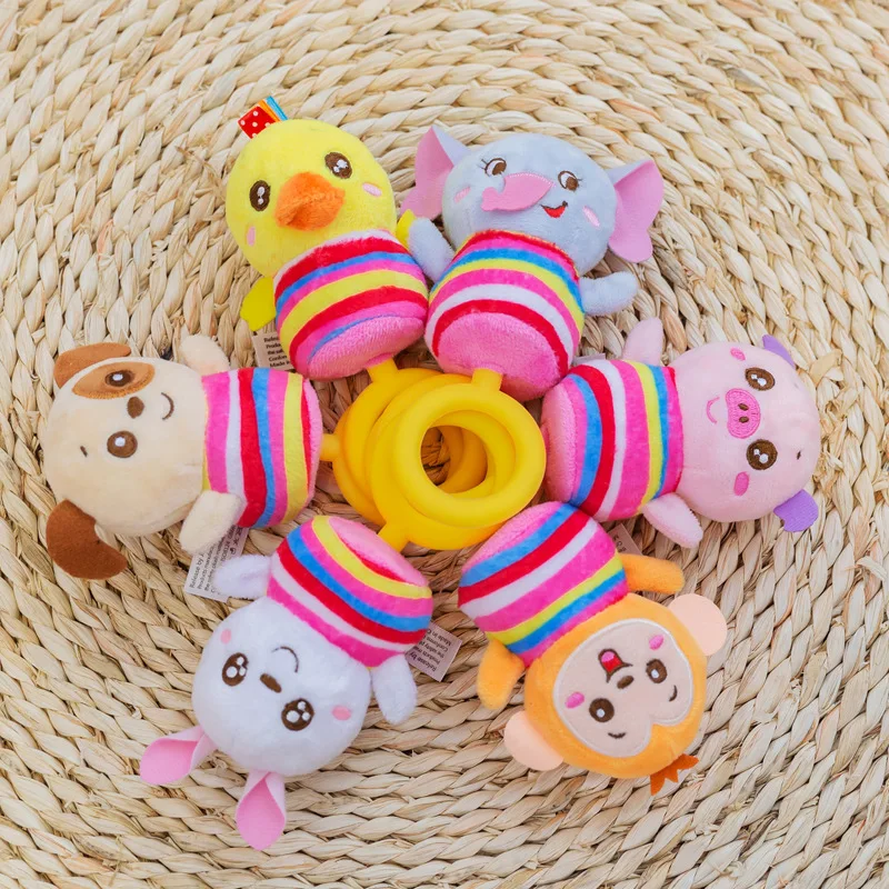 

Rattle Baby Toys Baby Infant Newborns Plush Hand Grasp Cute Animal Stuffed Handbell Ring Early Education Toy Boy Girl Gift