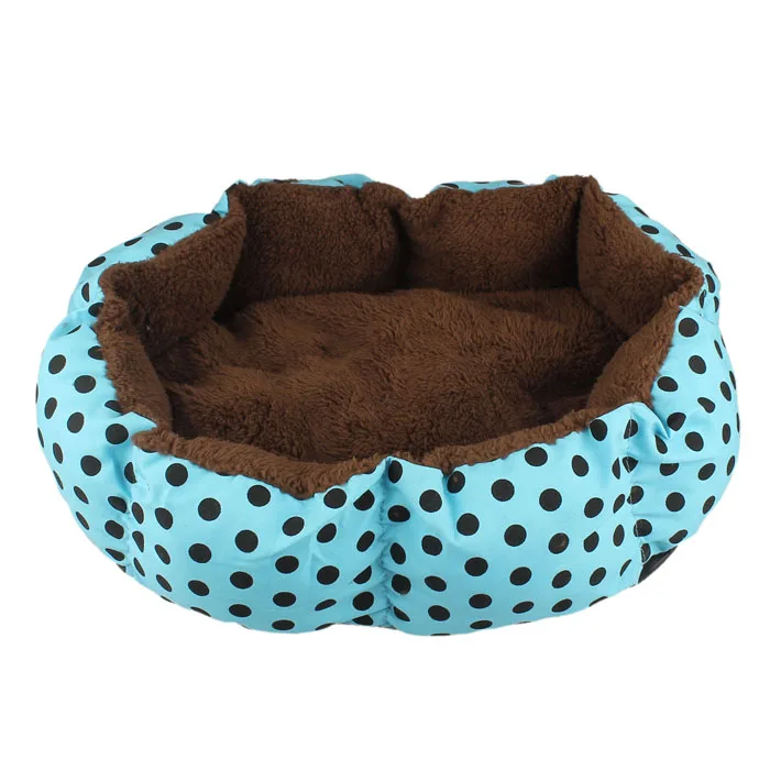 Dot Fleece Pet Dog Puppy Cat Warm Soft Bed House Plush Cozy Nest Mat Pad 