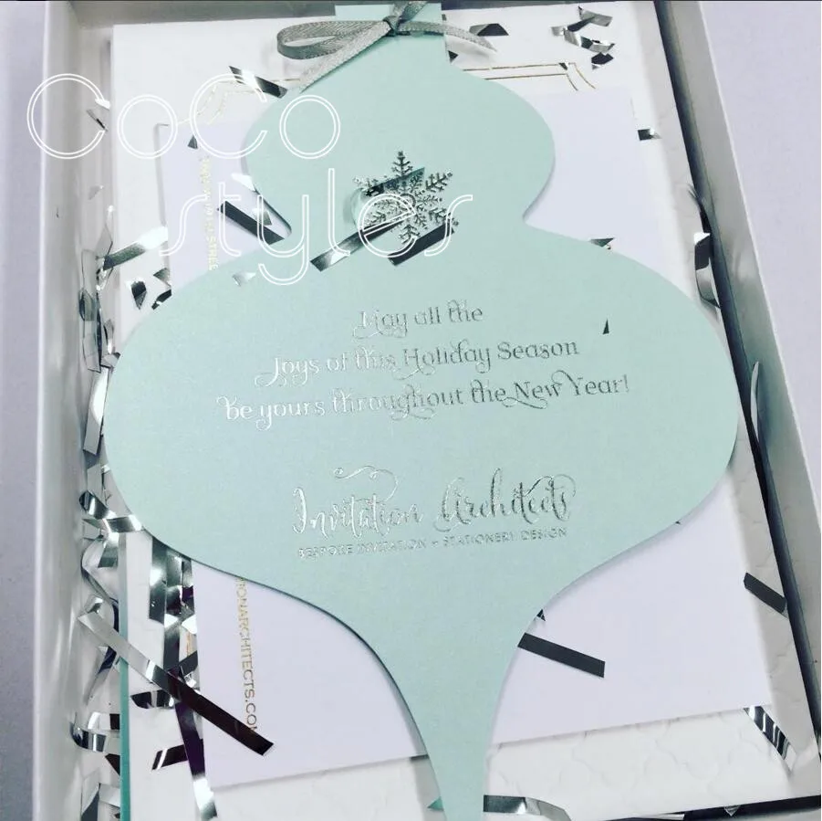  Cocostyles custom design die cut invitation card with gold foiling and letterpress for all kinds of - 32888741615