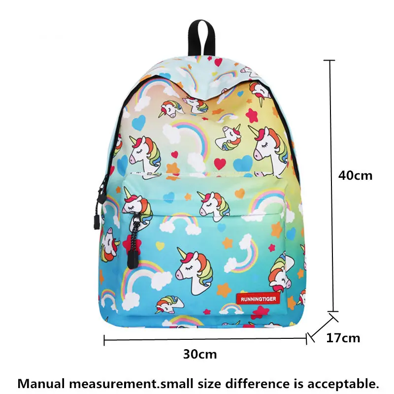  runningtiger pink unicorn backpack kids set unicorn backpacks for girls children laptop school bag  - 32977578413
