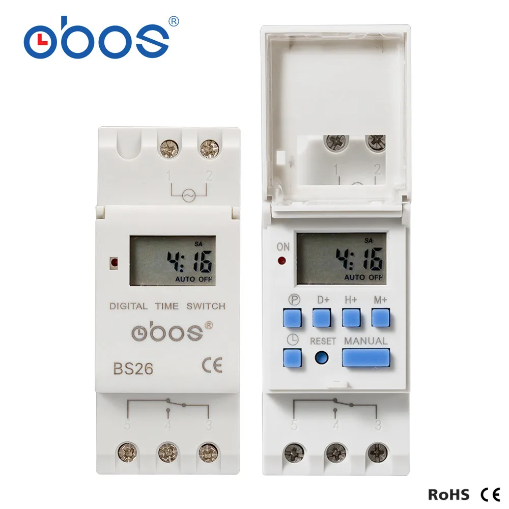 OBOS THC15A новый источник питания памяти 220 В цифровой таймер din с 16 раз ВКЛ/ВЫКЛ в день