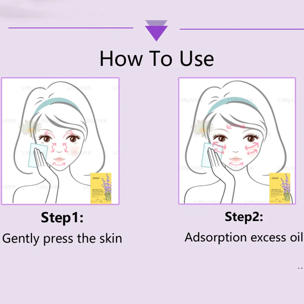 Портативный OEDO Лаванда 4 эффекты масло абсорбент бумага жир поглощающий мягкий дружественный уход за кожей