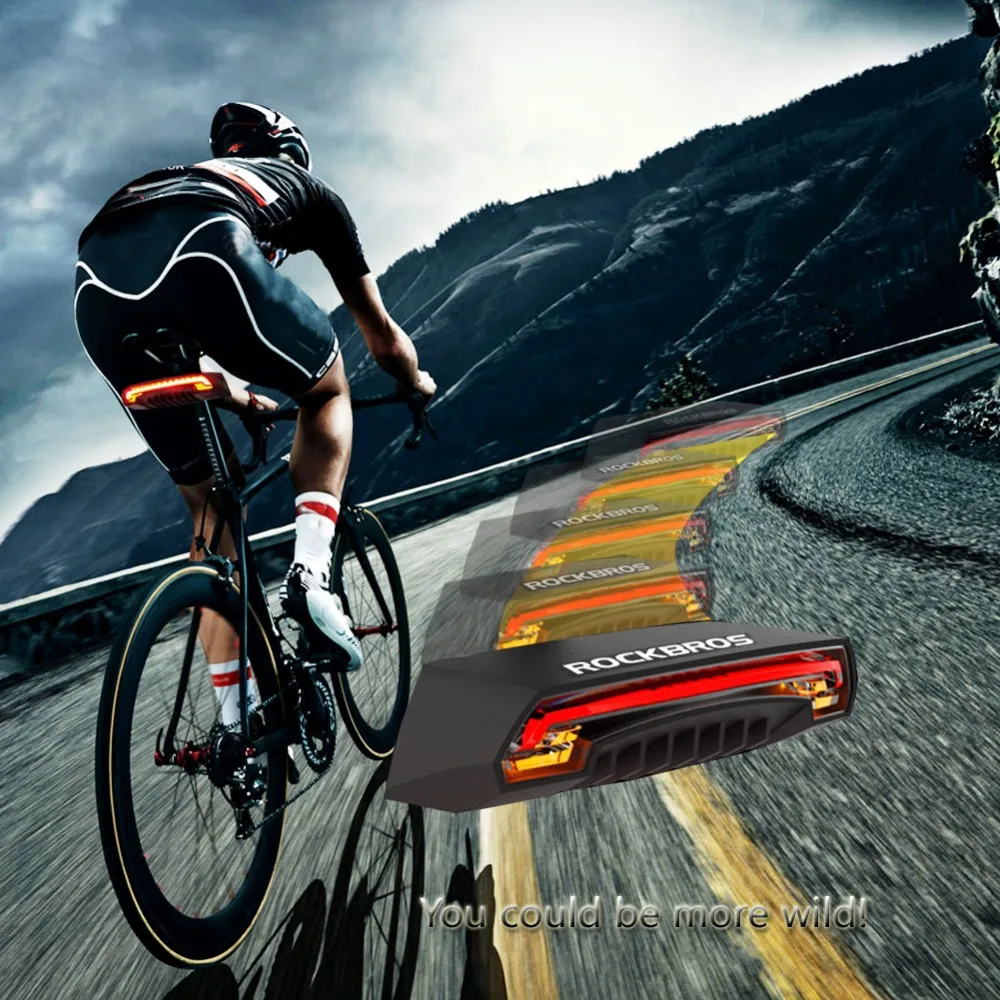 

Bicycle Light LED Warning Tail Light Bicycle Smart Wireless Remote Control Steering Light USB Rechargeable Rear Light